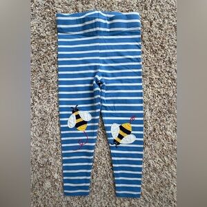 Boden Bee Blue Striped Leggings